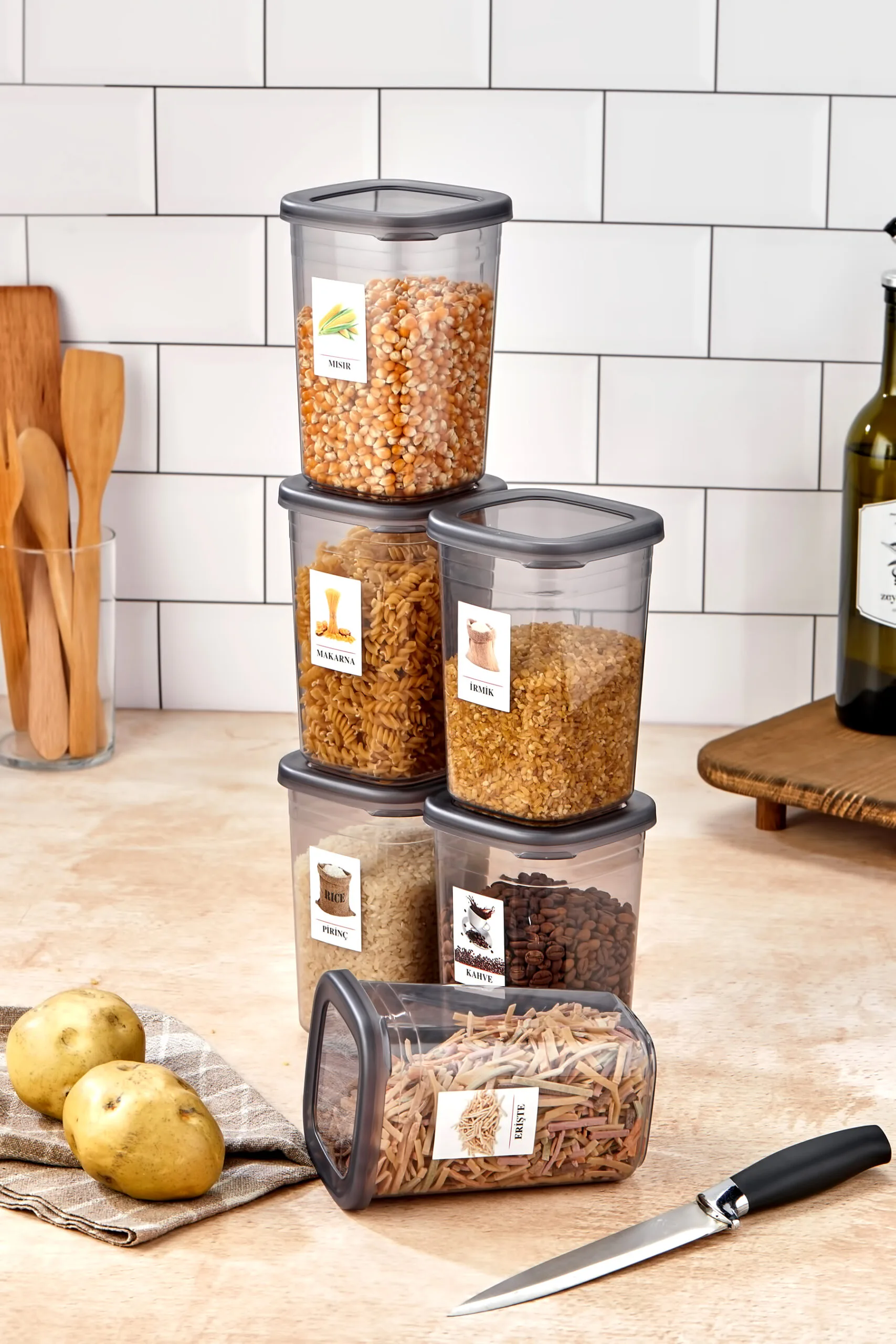 Aryus 12 delige voorraadbus 450ml met etiketten 7 Aryus 12 delige voorraadbus 450ml met etiketten - Afbeelding 5