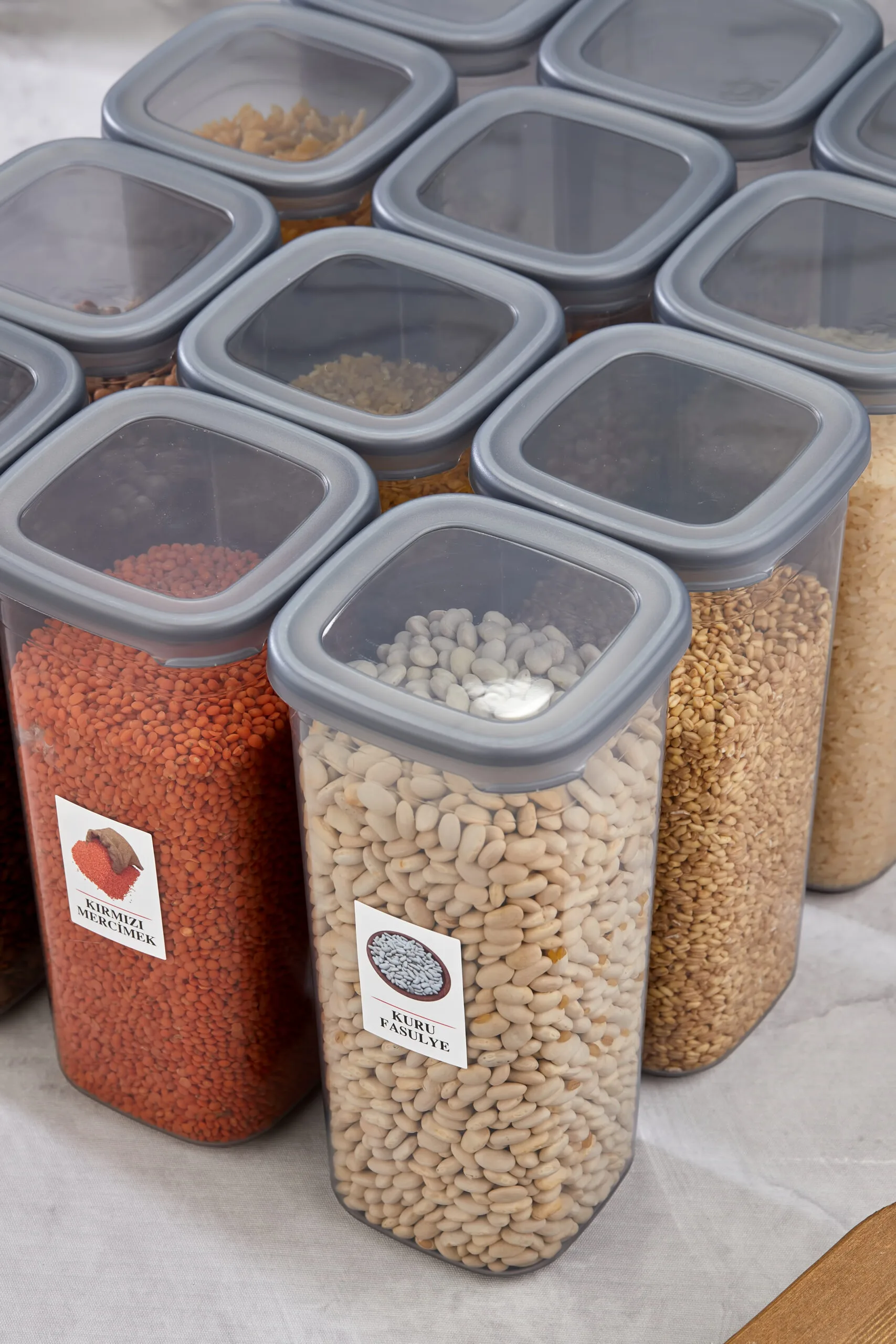 Aryuss 12 delige 1750ml voorraadbus met etiketten 5 voorradbus