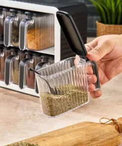 Aryus Kruidenrek met 12-delige Kruidenset Grijs 18 kruiden-pot-set-met-standaard-2