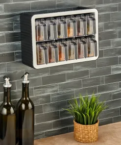 Aryus Kruidenrek met 12-delige Kruidenset Zwart 15 kruiden-pot-set-met-standaard-4