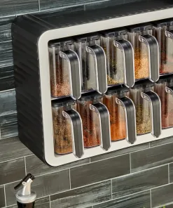 Aryus Kruidenrek met 12-delige Kruidenset Zwart 16 kruiden-pot-set-met-standaard-5