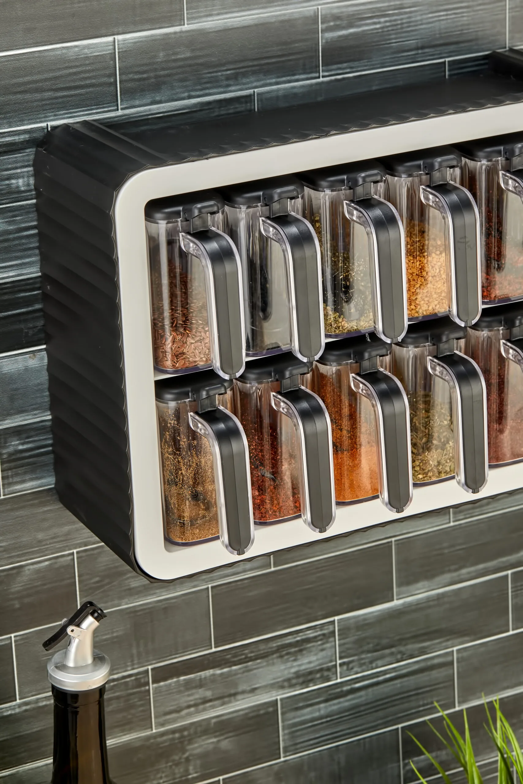 Aryus Kruidenrek met 12-delige Kruidenset Zwart 6 kruiden-pot-set-met-standaard-5