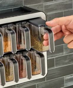 Aryus Kruidenrek met 12-delige Kruidenset Zwart 21 kruiden-pot-set-met-standaard-23