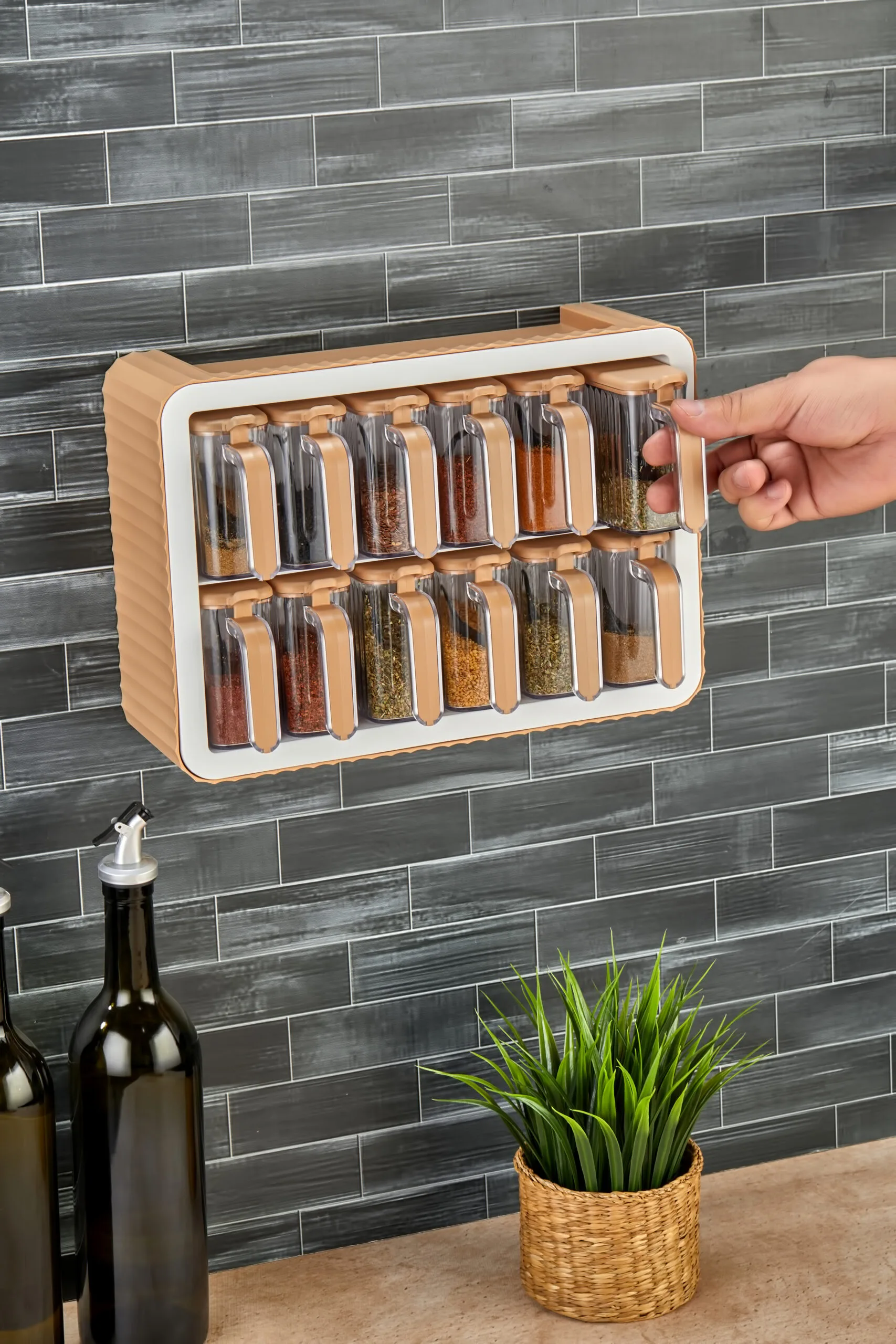 Aryus Kruidenrek met 12-delige Kruidenset Beige 10 kruiden-pot-set-met-standaard-26