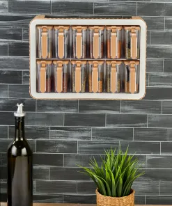 Aryus Kruidenrek met 12-delige Kruidenset Beige 16 kruiden-pot-set-met-standaard-11