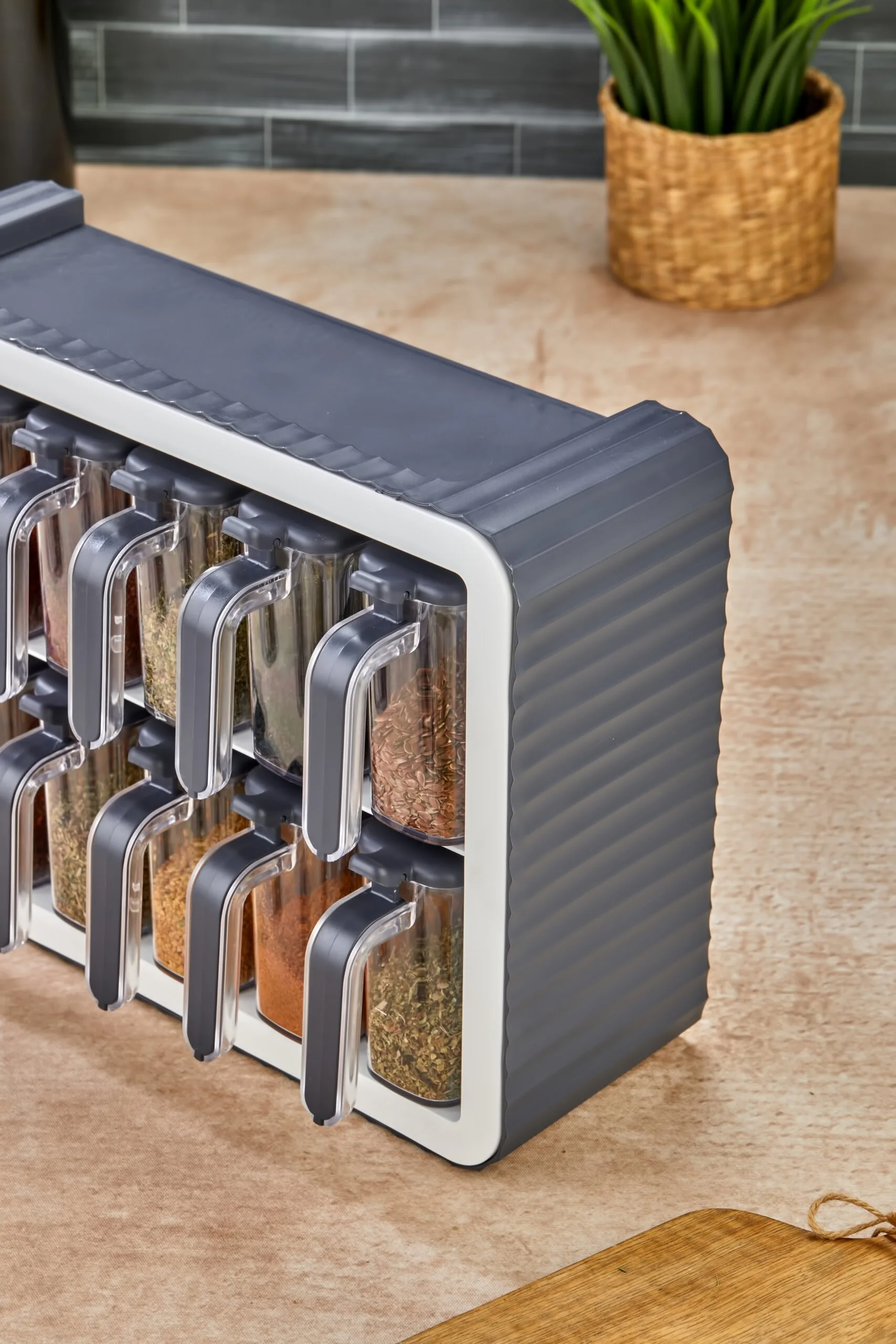 Aryus Kruidenrek met 12-delige Kruidenset Grijs 11 kruiden-pot-set-met-standaard-13