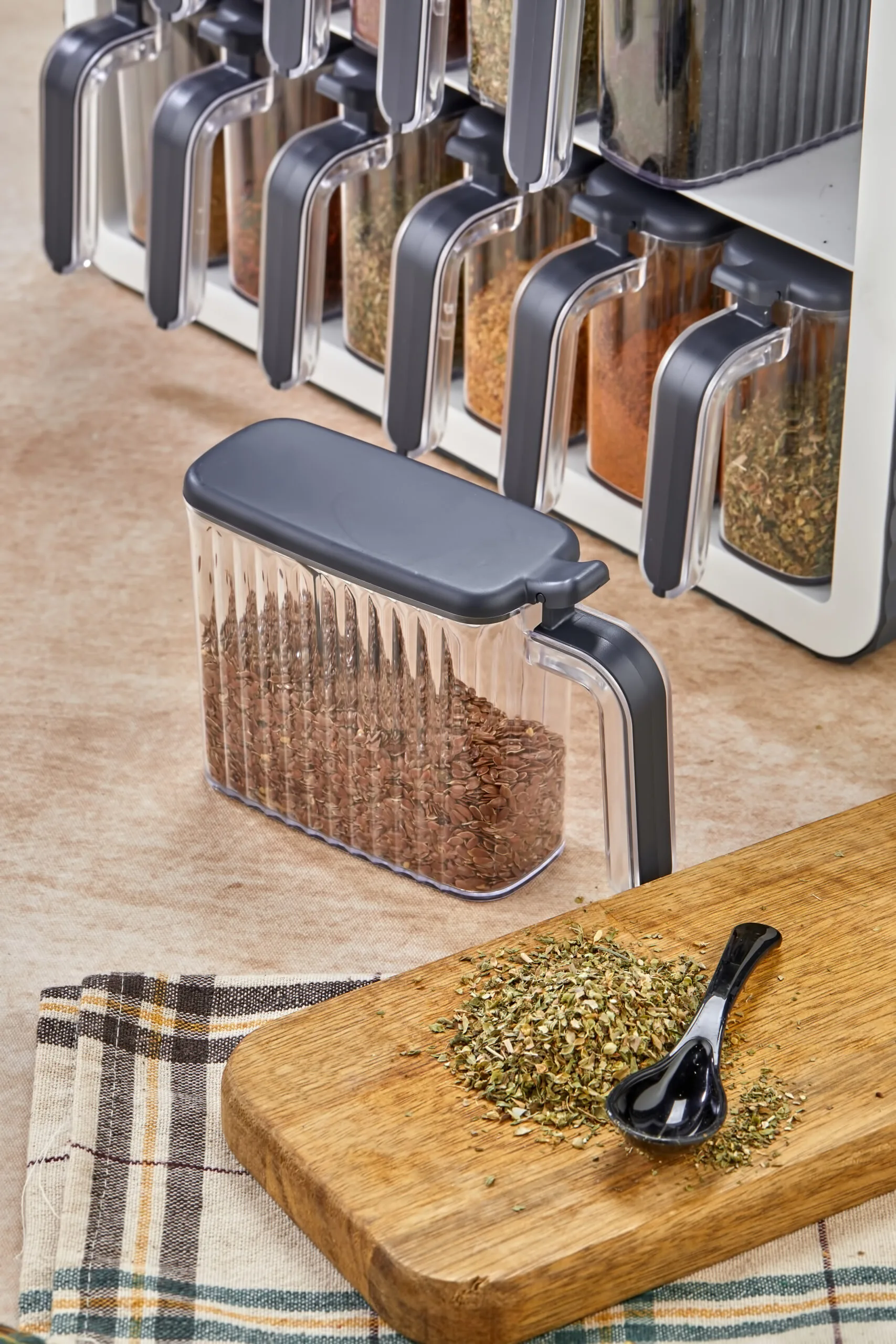Aryus Kruidenrek met 12-delige Kruidenset Grijs 10 kruiden-pot-set-met-standaard-14