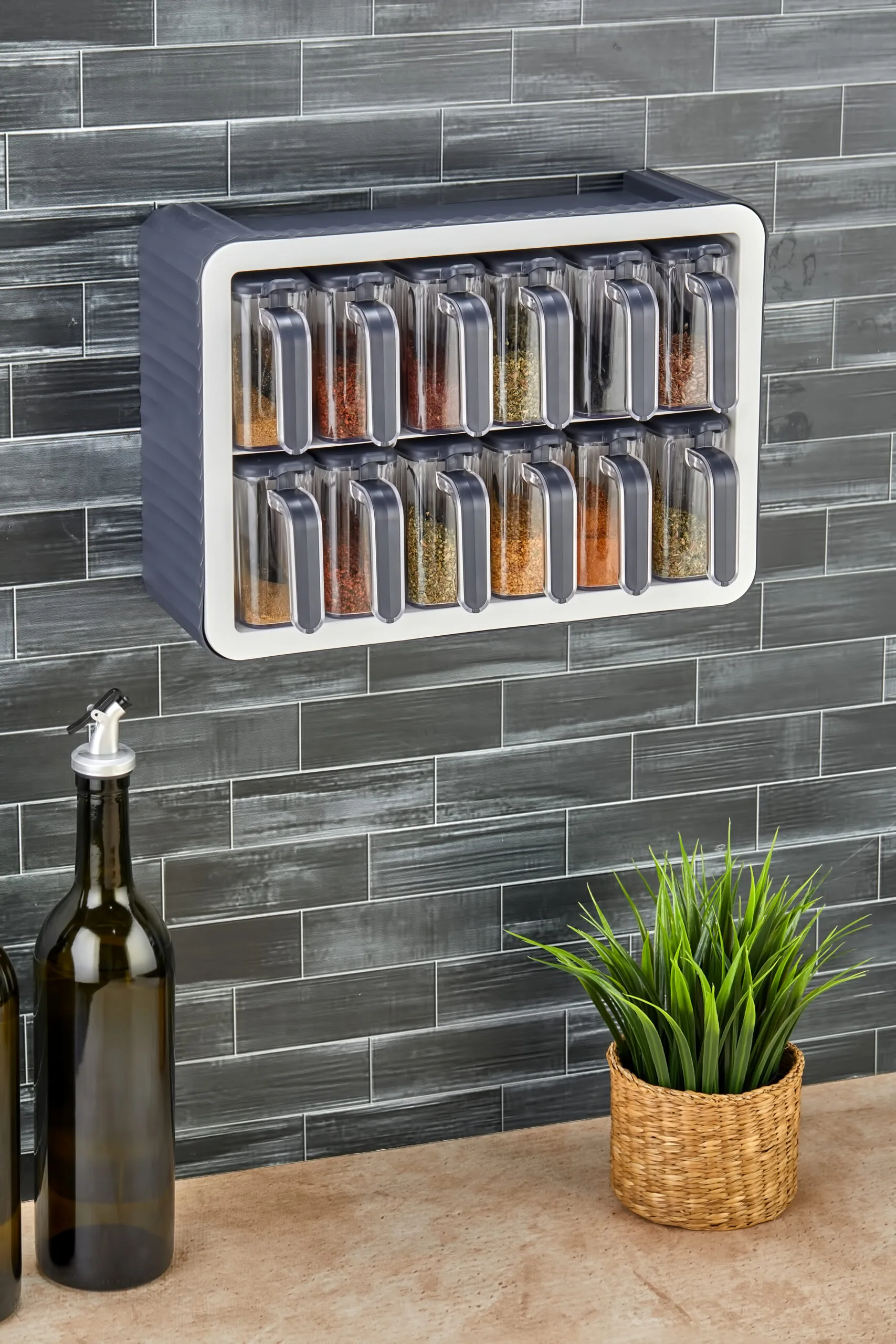 Aryus Kruidenrek met 12-delige Kruidenset Grijs 9 kruiden-pot-set-met-standaard-15