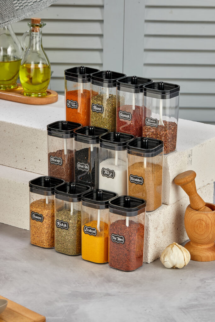 Kitchen Life Kulplu Set kruidenpotjes met standaard, 300 ml