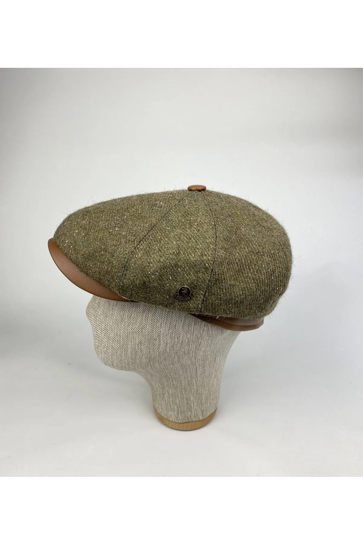 Hoge kwaliteit Karnas lederen gedetailleerde winter flatcap 3 lederen-cap=1