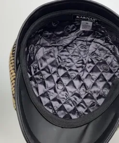 Hoge kwaliteit Karnas flatcap met geruit patroon en leren klep 8 karnas-kleur